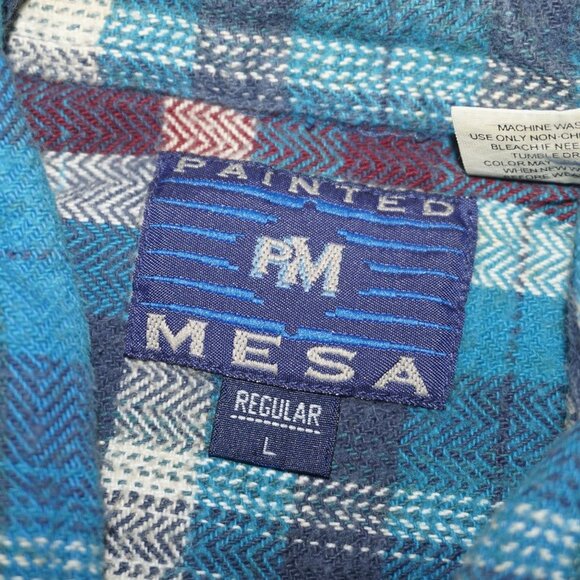 Vintage Oversized Boyfriend Pearl Snap Cotton Plaid Shacket Large - Picture 5 of 8